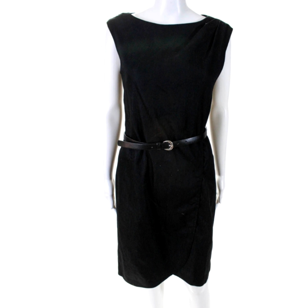 SAKS FIFTH AVENUE SLEEVELESS CREW BELTed dress - Picture 1 of 7